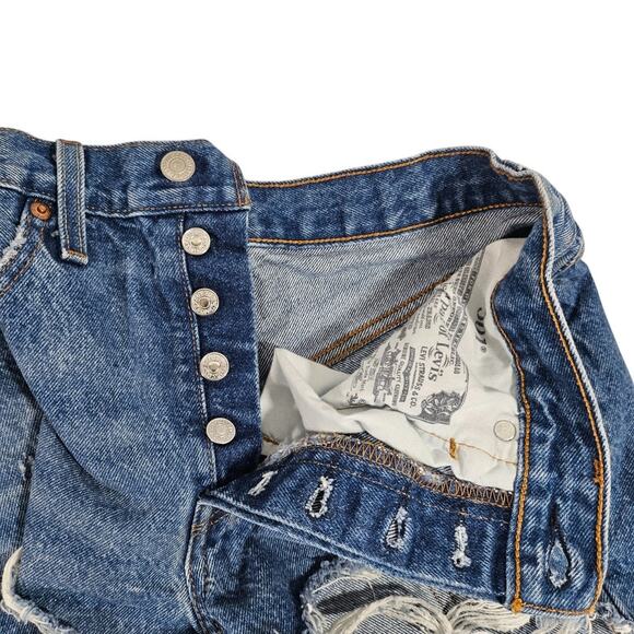 Levi's 501 Button Fly Cut Off Jean Shorts - Picture 5 of 7